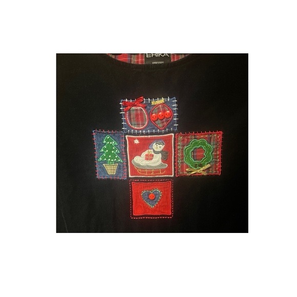 Erika Vintage Corduroy Christmas Patched Embroidered Dress - Picture 3 of 4